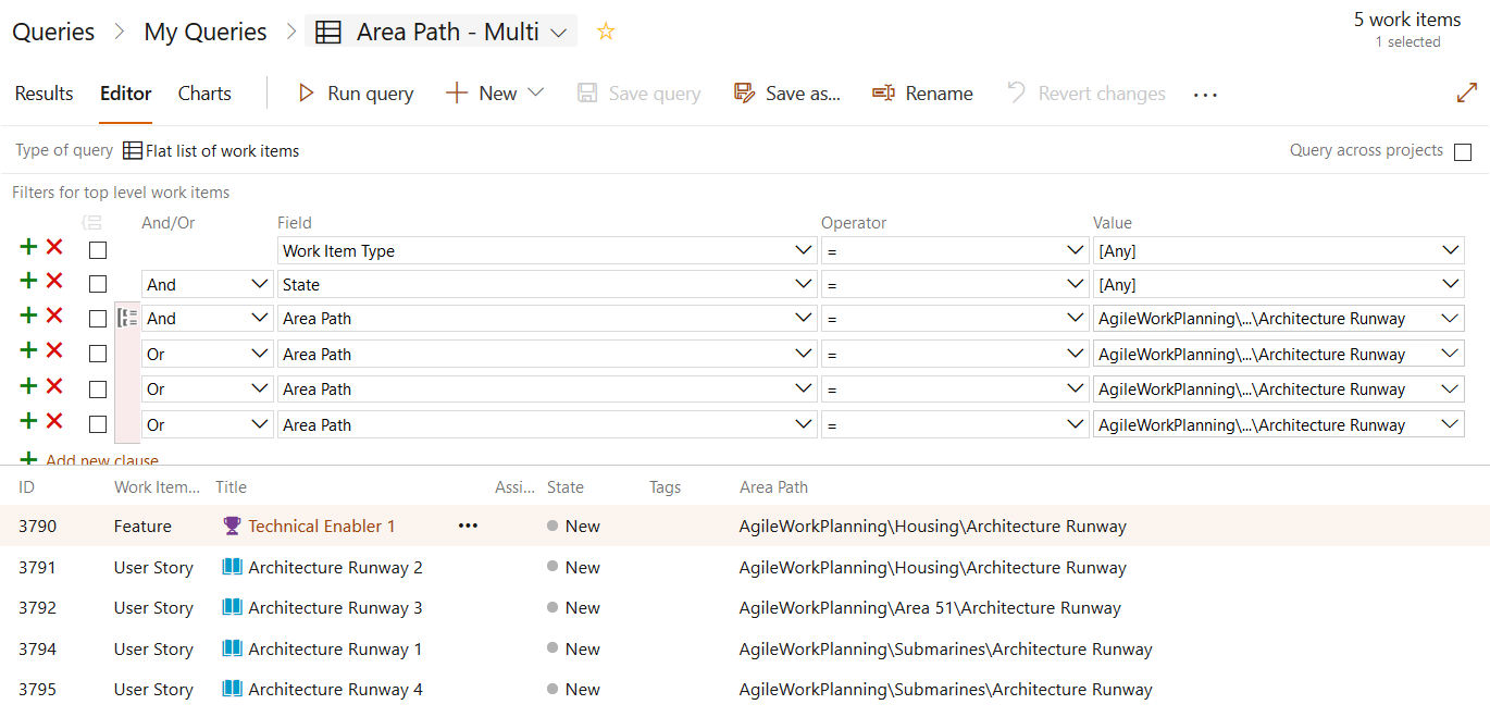 Area Paths